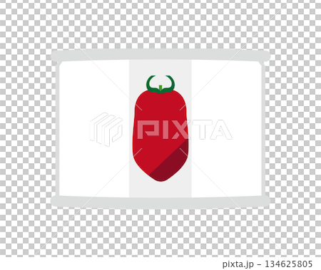 正面から見たホールトマトの缶詰のイラスト　ミニサイズ 134625805