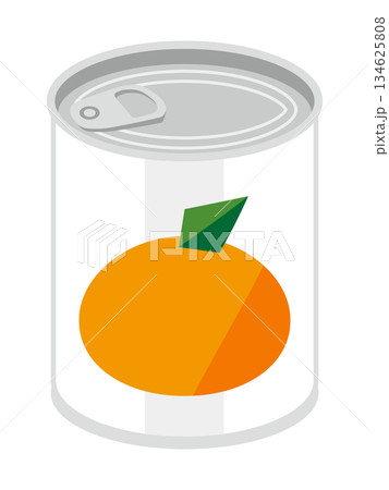 斜め上から見たみかんの缶詰のイラスト 斜め上から見たみかんの缶詰のイラスト 134625808