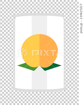 從正面看罐裝黃桃的插圖 134625817