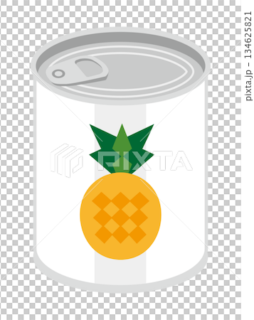 Illustration of canned pineapple seen from above Illustration of canned pineapple seen from above 134625821