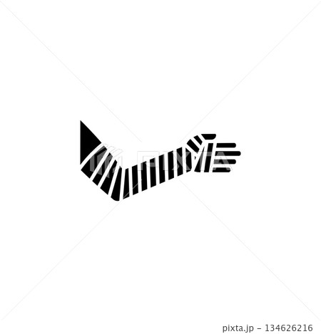 Hand bandage vector icon. Hand gesture icon solid style. perfect use for logo, presentation, website, and more. modern icon design glyph style 134626216