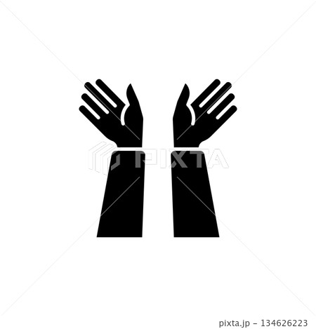 Celebration hand gesture vector icon. Hand gesture icon solid style. perfect use for logo, presentation, website, and more. modern icon design glyph style 134626223