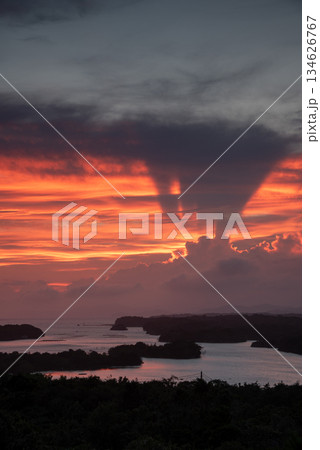 三重県　志摩市　桐垣展望台から望む夕景 134626767