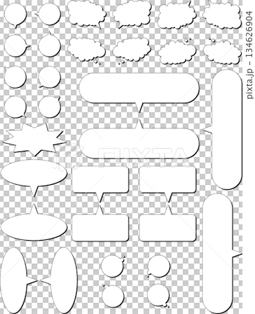 シンプルなモノクロふきだし 134626904