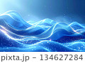 緩やかな布のような煌めく波背景 134627284