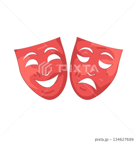 Illustration of theater mask  134627689