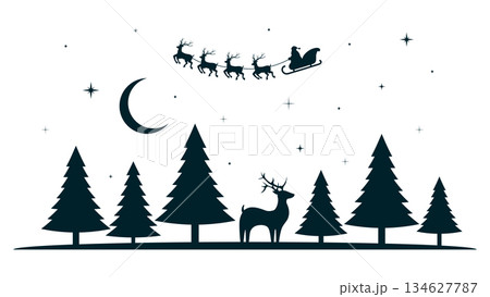 merry christmas design with deer 134627787