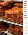 Stacks of Dried Fruit Leather on Shelves 134627858