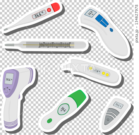 set different types of thermometers for prevention coronavirus 134627978