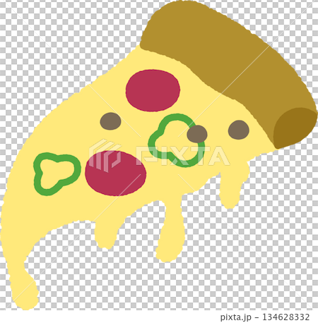 手繪圖示：切披薩 134628332