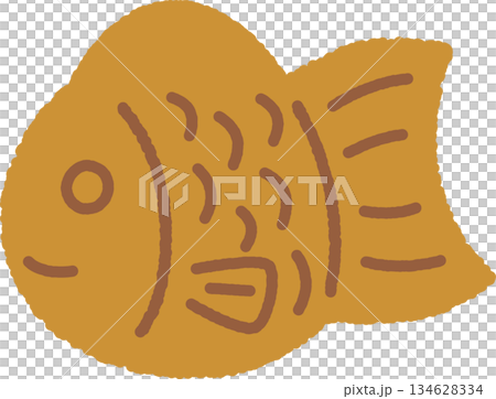 Hand-drawn style icon Taiyaki Hand-drawn style icon Taiyaki 134628334