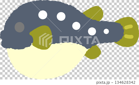 Hand-drawn icon: Pufferfish 134628342