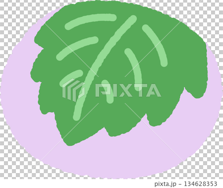 手書き風のアイコン　桜餅 134628353