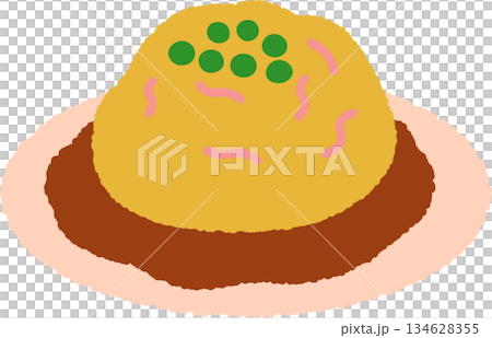 手繪圖示天津飯 134628355