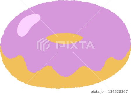 手書き風の単品アイコンイラスト　食べ物　ドーナツ 134628367