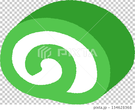 手書き風の食べ物単品アイコンイラスト　ロールケーキ 134628368