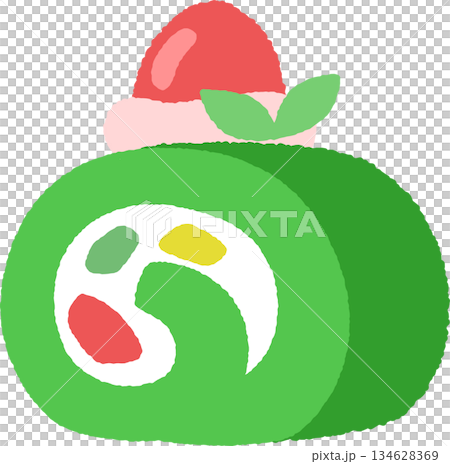 Hand-drawn food icon illustration: Roll cake 134628369