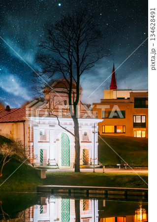 Parnu, Estonia. Tallinn Gate Is Historical Fortification Of Parnu. 17th Century Gate. Night View 134628491
