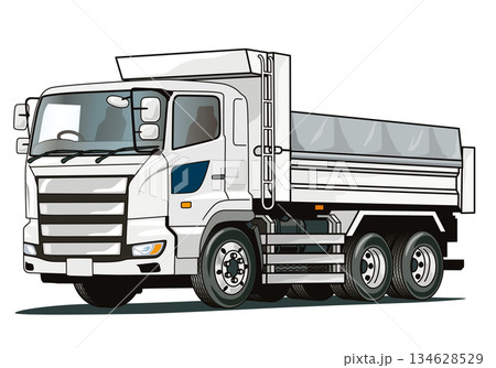 白色のダンプカー 134628529