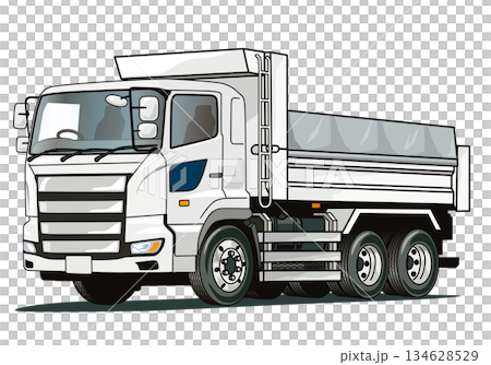 白色のダンプカー 134628529