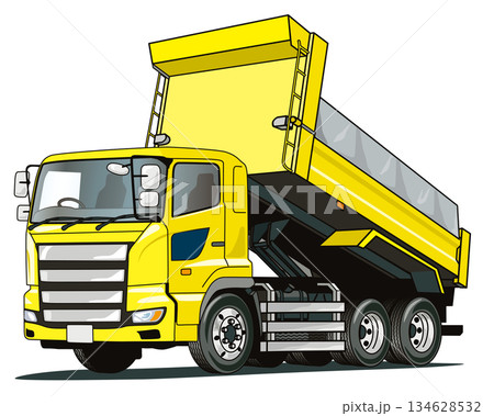 黄色のダンプカー 134628532