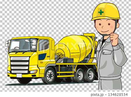 攪拌車和司機 134628534