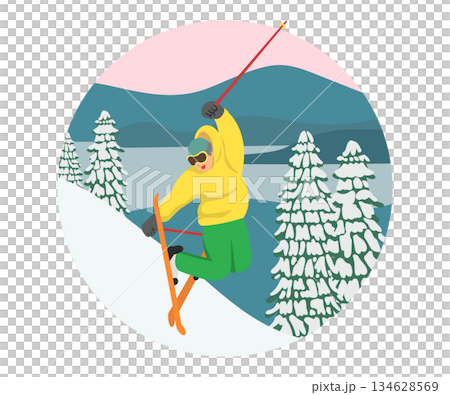 Ski mogul jump 134628569