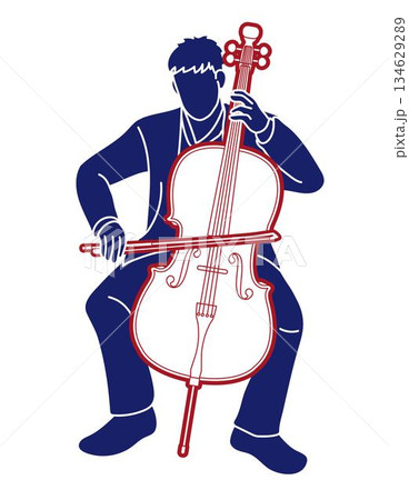 Cello Musician Orchestra Instrument Cartoon Graphic Vector Cello Musician Orchestra Instrument Cartoon Graphic Vector 134629289