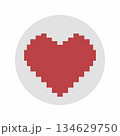 Pixel Heart icon vector image. Suitable for mobile apps, web apps and print media. 134629750