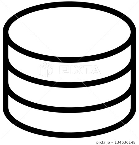 データベースを表す積み重なった円盤のアイコン データベースを表す積み重なった円盤のアイコン 134630149