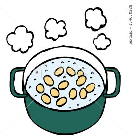 調理手順_鍋で豆を煮る_大豆 134630228