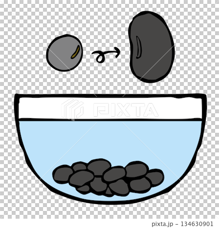 調理手順_豆を水に浸す_黒豆 134630901