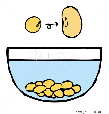 調理手順_豆を水に浸す_大豆 134630902