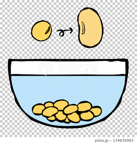 調理手順_豆を水に浸す_大豆 134630902