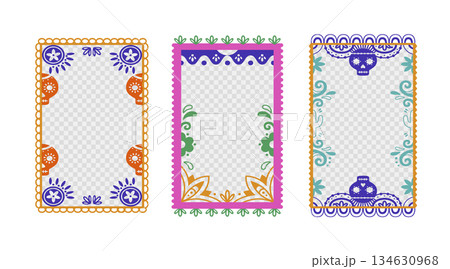 Mexican frame set with traditional motifs Mexican frame set with traditional motifs 134630968