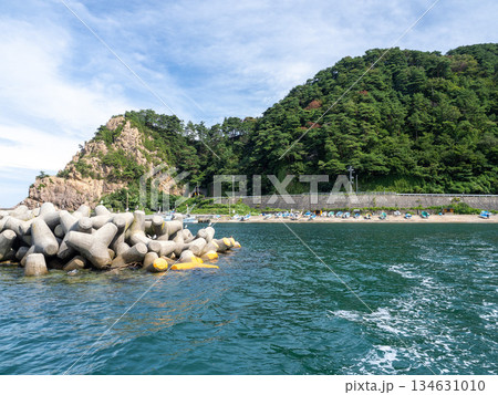 遊覧船から見た晩夏の笹川流れ 新潟 村上 遊覧船から見た晩夏の笹川流れ 新潟 村上 134631010