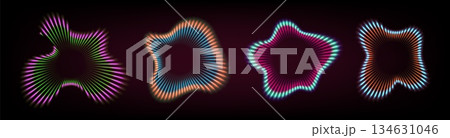 Psychedelic sound ripple waves on black 134631046