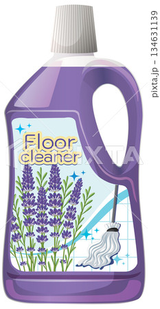 Lavender Scented Floor Cleaner Bottle Vector Illustration Lavender Scented Floor Cleaner Bottle Vector Illustration 134631139