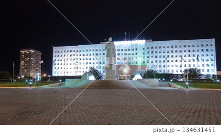A monument to the Sultan Beibars in city Atyrau timelapse hyperlapse. A monument to the Sultan Beibars in city Atyrau timelapse hyperlapse. 134631451