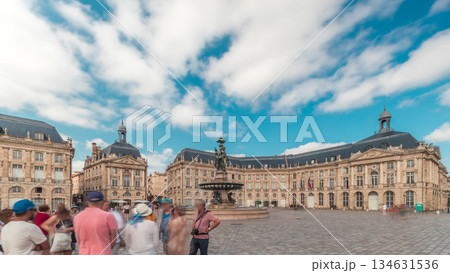 Place de la Bourse timelapse hyperlapse in Bordeaux, France, with the Fountain Place de la Bourse timelapse hyperlapse in Bordeaux, France, with the Fountain 134631536