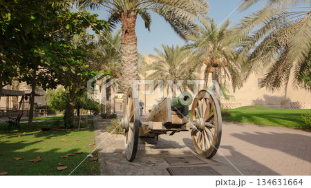 Historic fort at the Museum of Ajman timelapse hyperlapse, United Arab Emirates 134631664