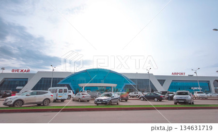 Airport in the city of Aktobe timelapse hyperlapse. Airport in the city of Aktobe timelapse hyperlapse. 134631719