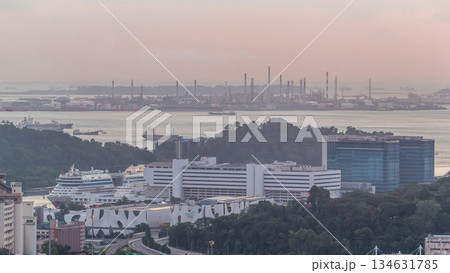 Singapore Cruise Centre is a cruise terminal aerial timelapse Singapore Cruise Centre is a cruise terminal aerial timelapse 134631785