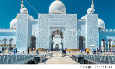 Sheikh Zayed Grand Mosque timelapse in Abu Dhabi, the capital city of United Arab Emirates 134631833