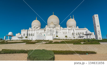 Sheikh Zayed Grand Mosque timelapse hyperlapse in Abu Dhabi, the capital city of United Arab Emirates Sheikh Zayed Grand Mosque timelapse hyperlapse in Abu Dhabi, the capital city of United Arab Emirates 134631856