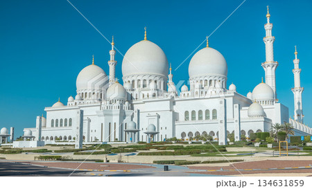 Sheikh Zayed Grand Mosque timelapse in Abu Dhabi, the capital city of United Arab Emirates Sheikh Zayed Grand Mosque timelapse in Abu Dhabi, the capital city of United Arab Emirates 134631859
