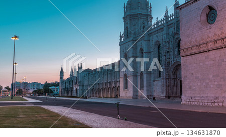 Mosteiro dos Jeronimos day to night timelapse, located in the Belem district of Lisbon, Portugal. Mosteiro dos Jeronimos day to night timelapse, located in the Belem district of Lisbon, Portugal. 134631870