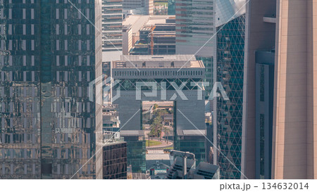 Dubai International Financial Centre district with modern skyscrapers timelapse Dubai International Financial Centre district with modern skyscrapers timelapse 134632014