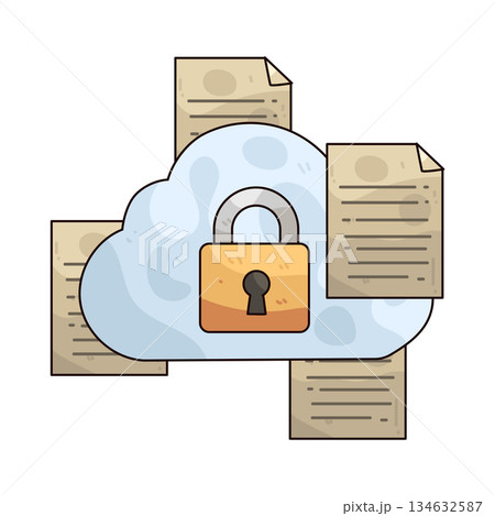 illustration of Secure Cloud 134632587