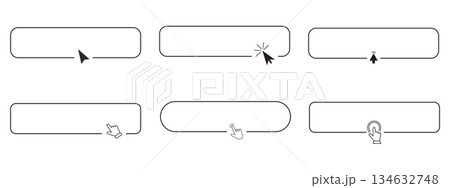 Register now line frame border with arrow, mouse pointer, Button click here, action for web, simple ui ux design element. Press, search box. Register now line frame border with arrow, mouse pointer, Button click here, action for web, simple ui ux design element. Press, search box. 134632748